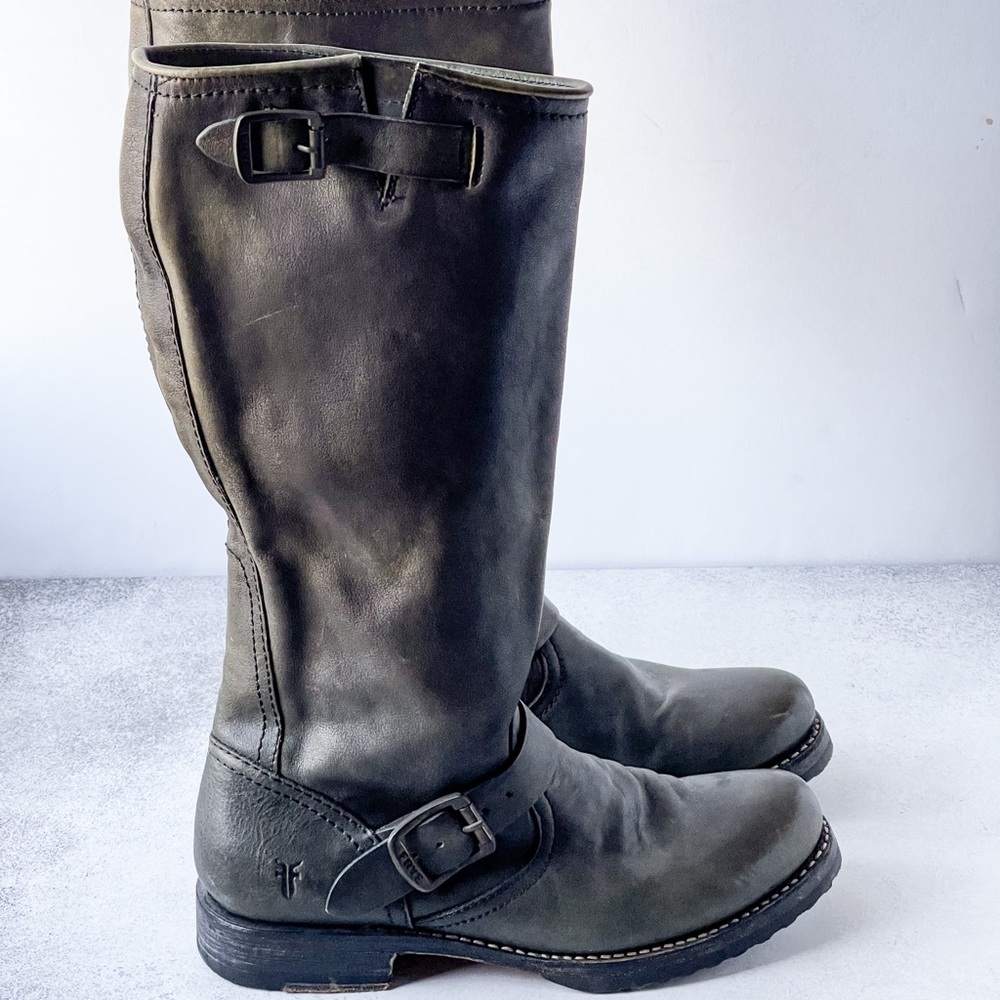 Frye Veronica Slouch Boots - Gray Stonewashed
